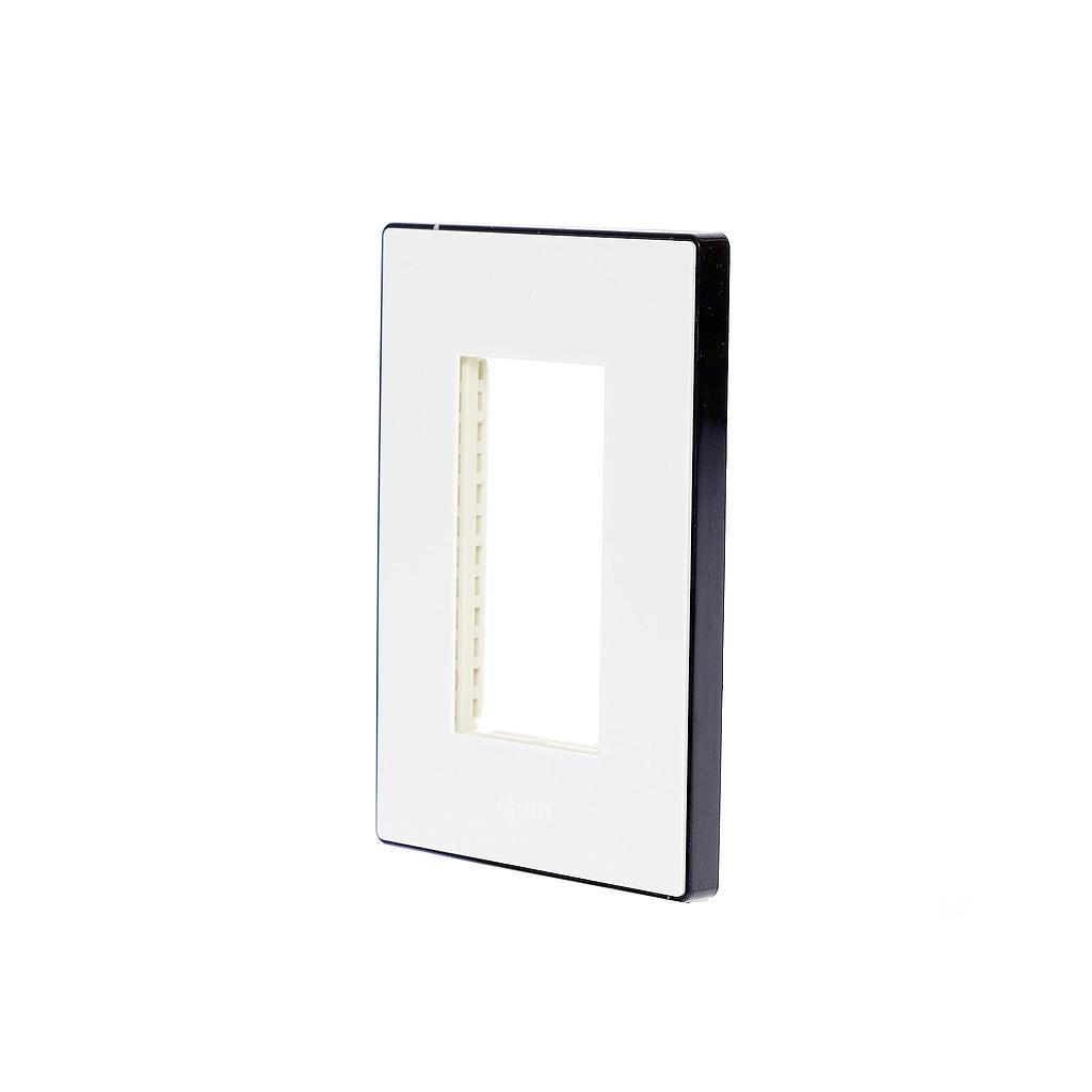 Placa Zurich 3 Modulos Blanca Marco Color Negro Igoto IGOTO Ferreabasto