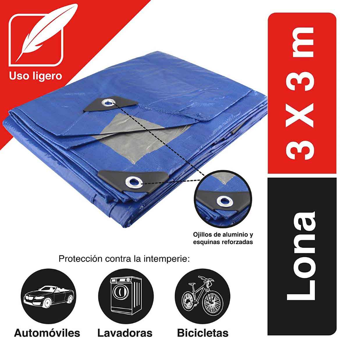 Lona Uso Ligero Azul Reforzado 110gr Para Toldo 3x3m Santul - Ferreabasto