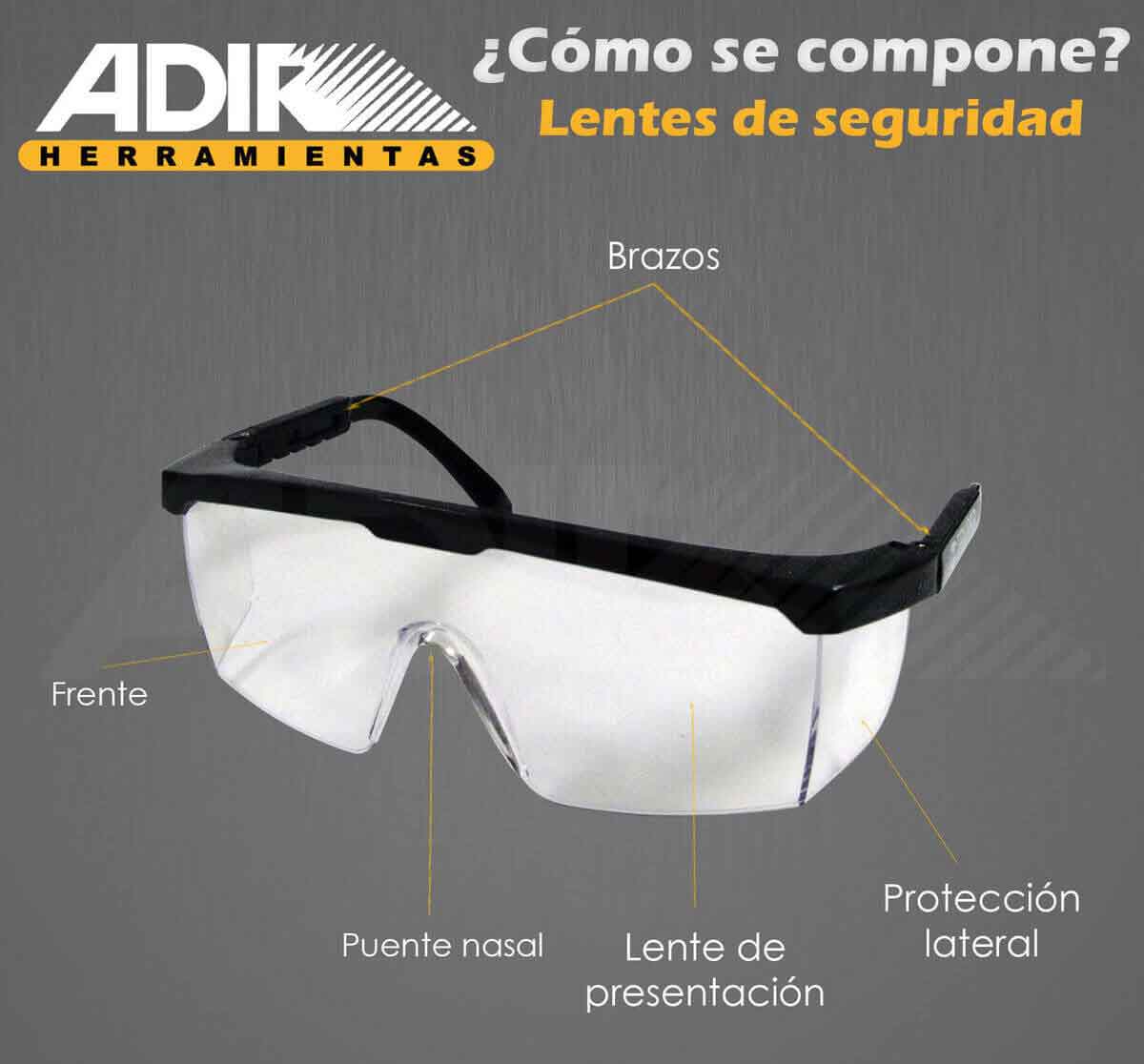 Lentes de Seguridad Transparente Protector Lateral  512 Adir ADIR Ferreabasto