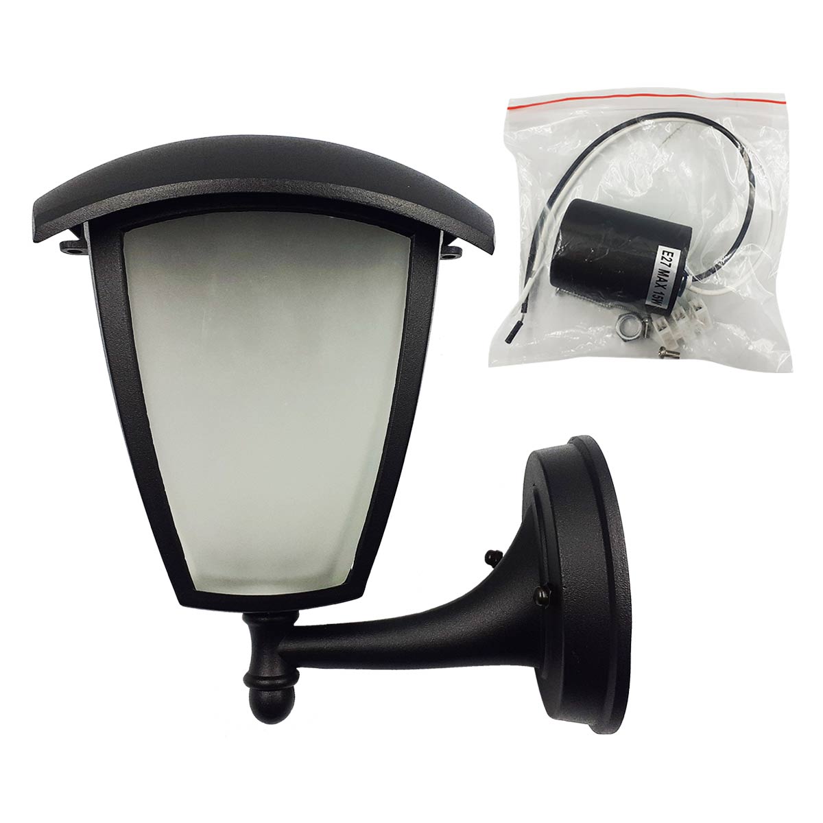 Farol Luminario Arbotante Soportado Boomer Black Milan Para Pared BOOMER Ferreabasto