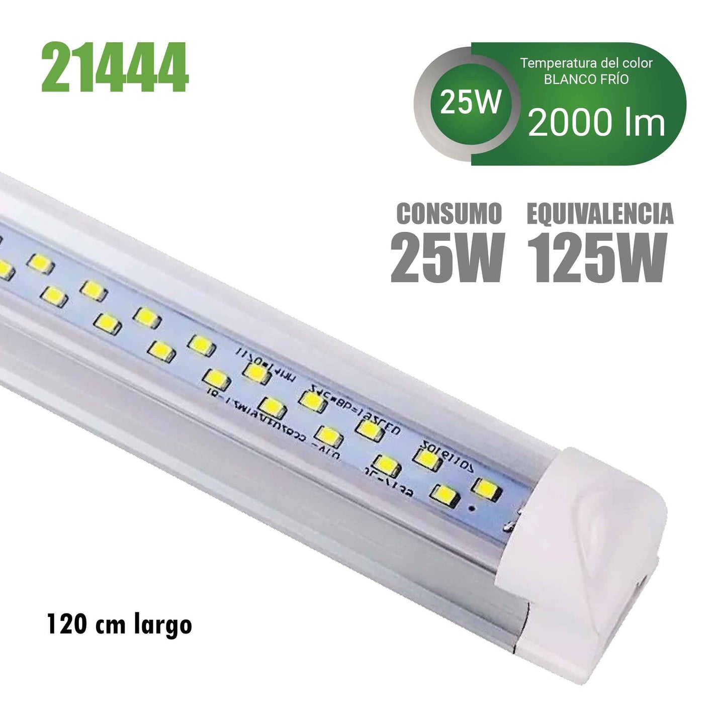 Tubo De Led Base De Aluminio Doble Tira 25W 1.20M Techo O Pared KYT Ferreabasto