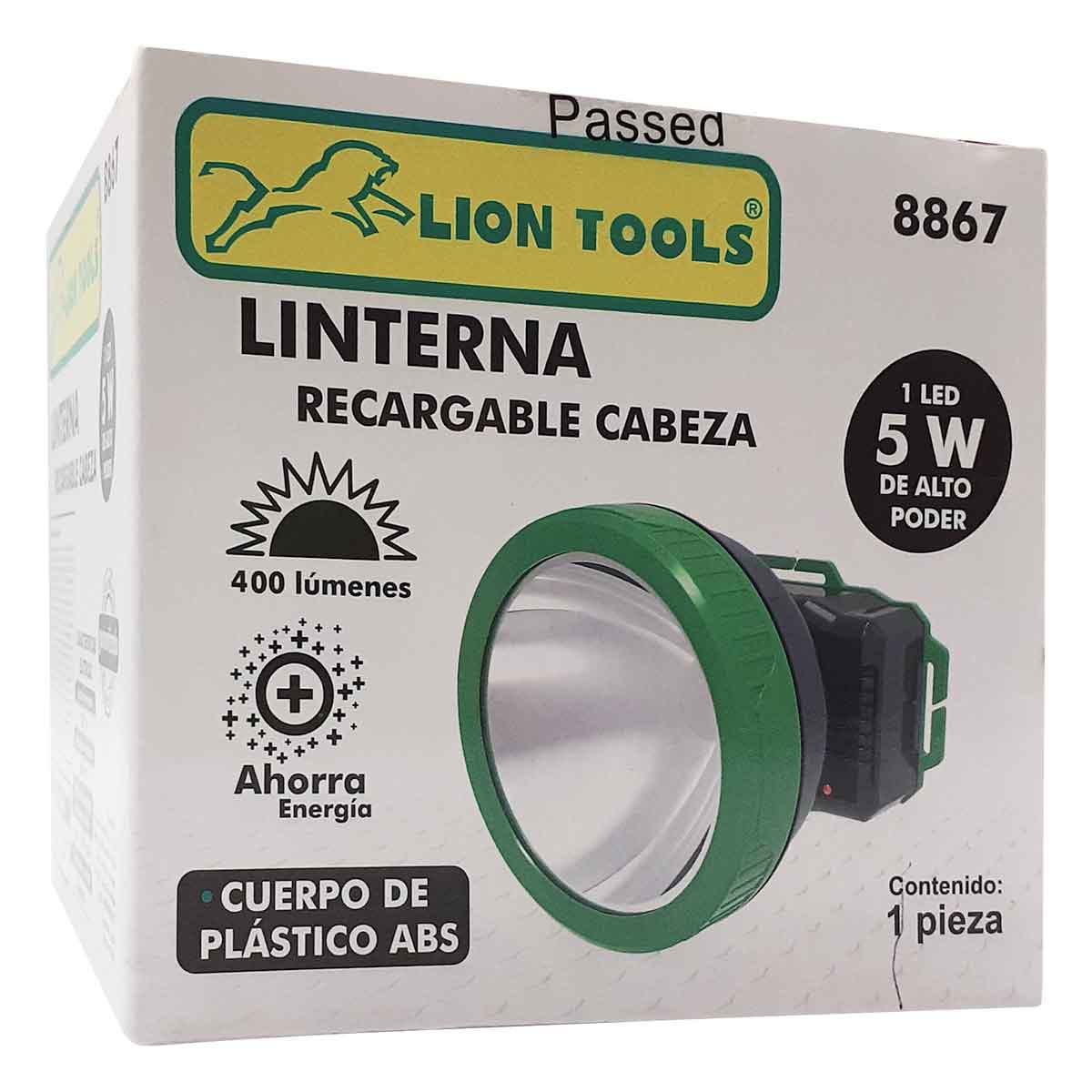 Linterna Led Recargable De Cabeza Minero 5w 400lm 8867 Lion Tools LION TOOLS Ferreabasto