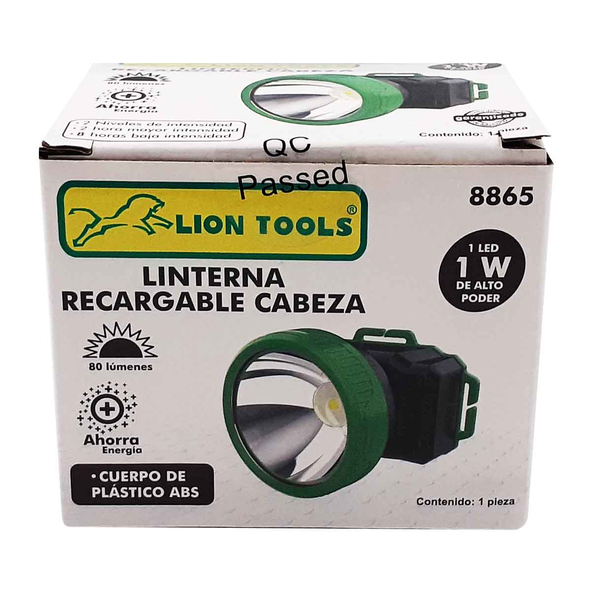 Linterna Led Recargable De Cabeza Minero 1w 80lm 8865 Lion Tools LION TOOLS Ferreabasto