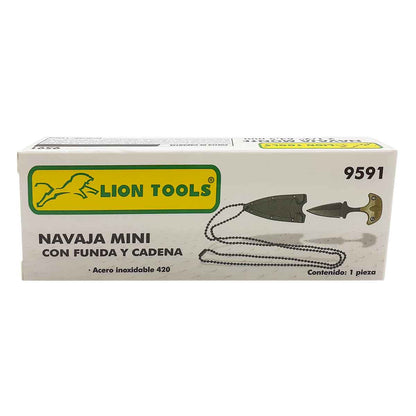Cuchillo Navaja Mini Lion Tools 9591 Con Funda Y Cadena Acero Inoxidable LION TOOLS Ferreabasto