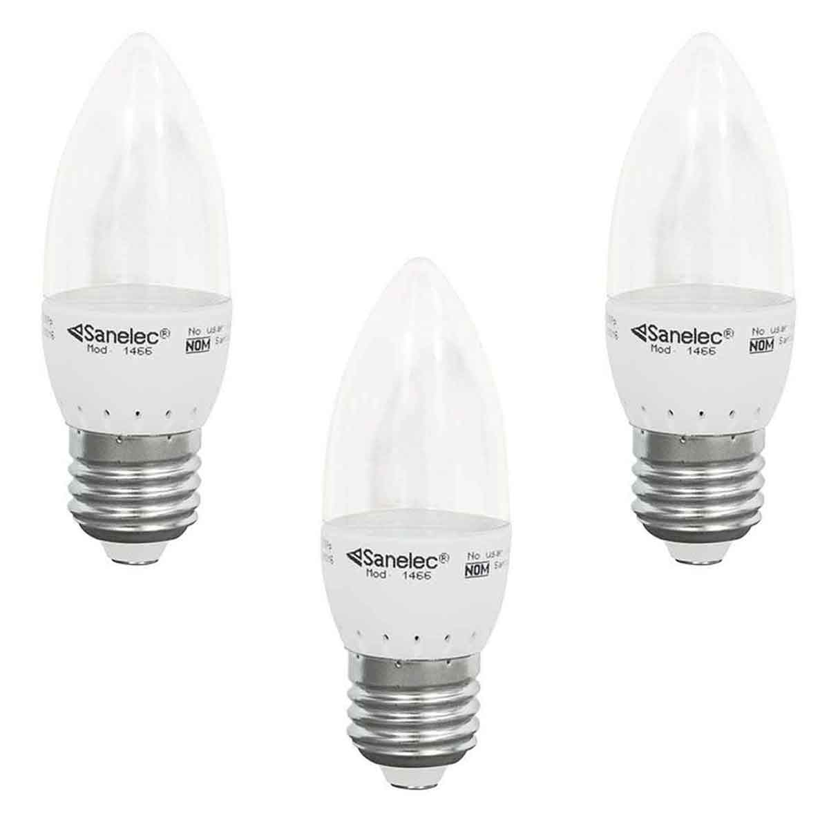 3 focos tipo vela blancos