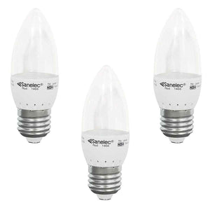 3 focos tipo vela blancos