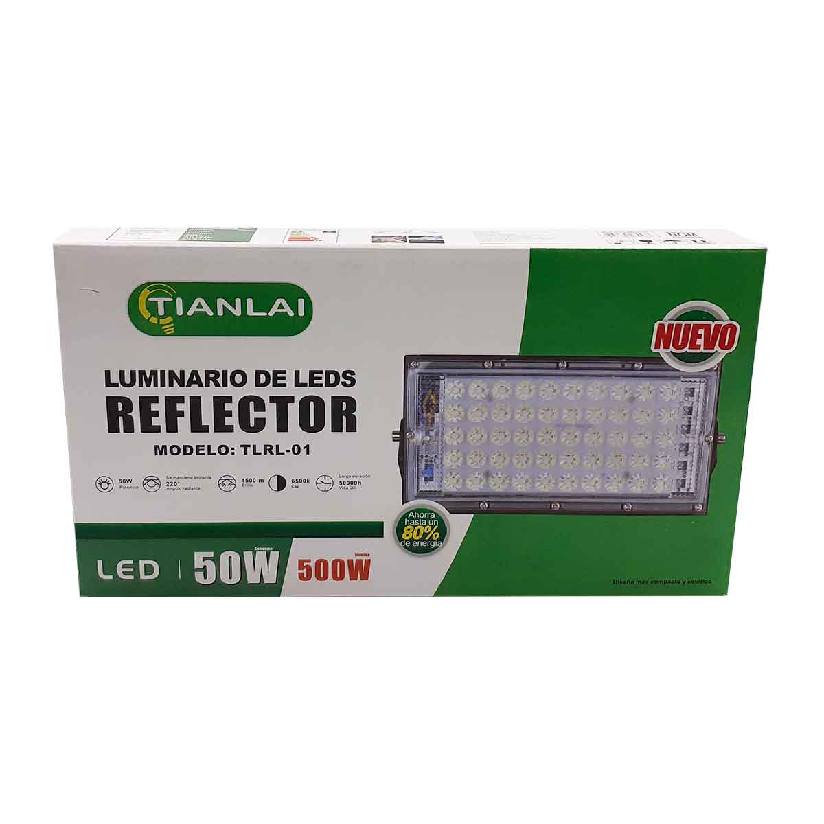 Lampara Led Reflector Tianlai 50W 4500lm Luz Dia Con Mica Transparente TIANLAI Ferreabasto