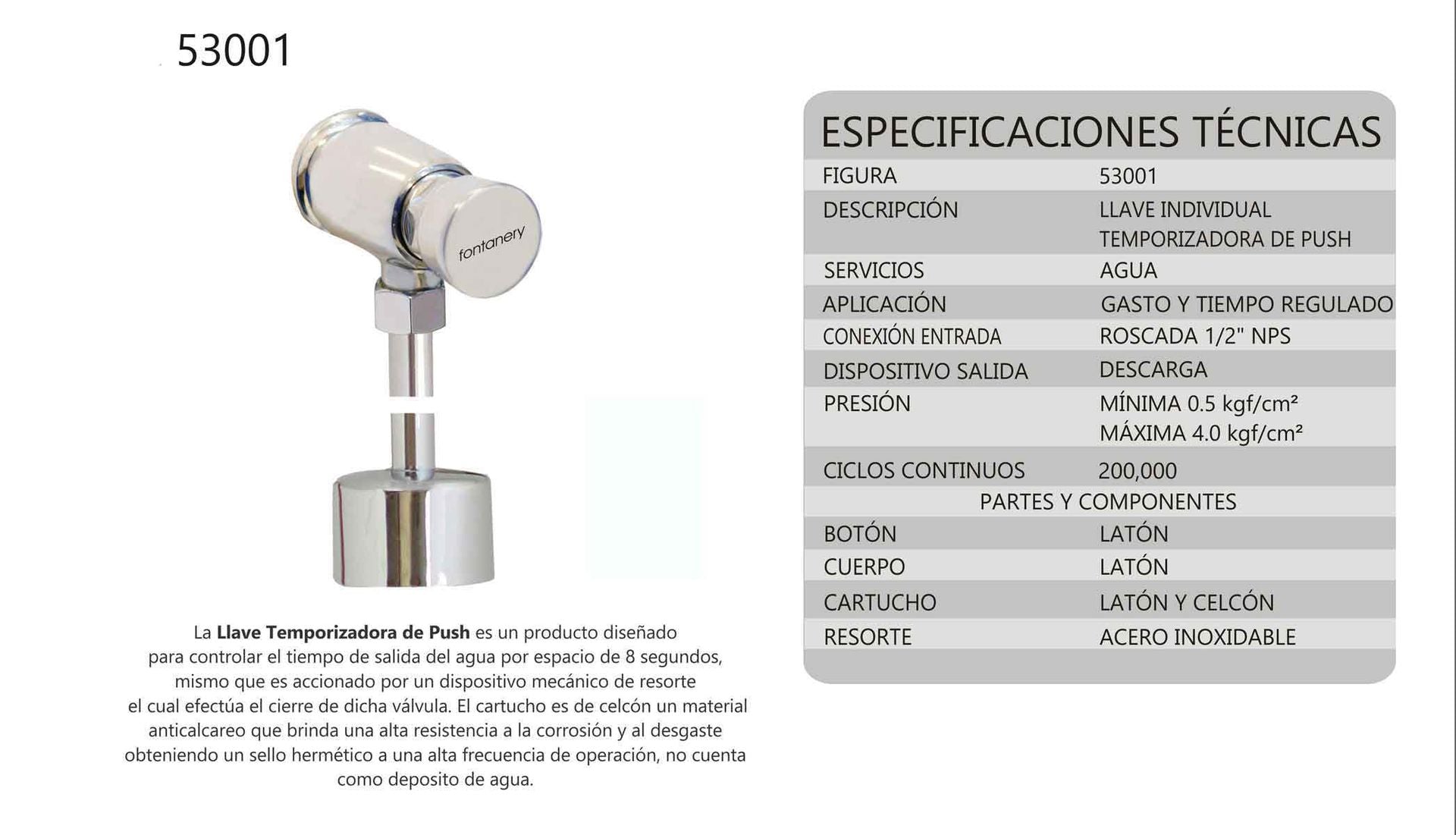 ficha de llave para mingitorio de push cromada