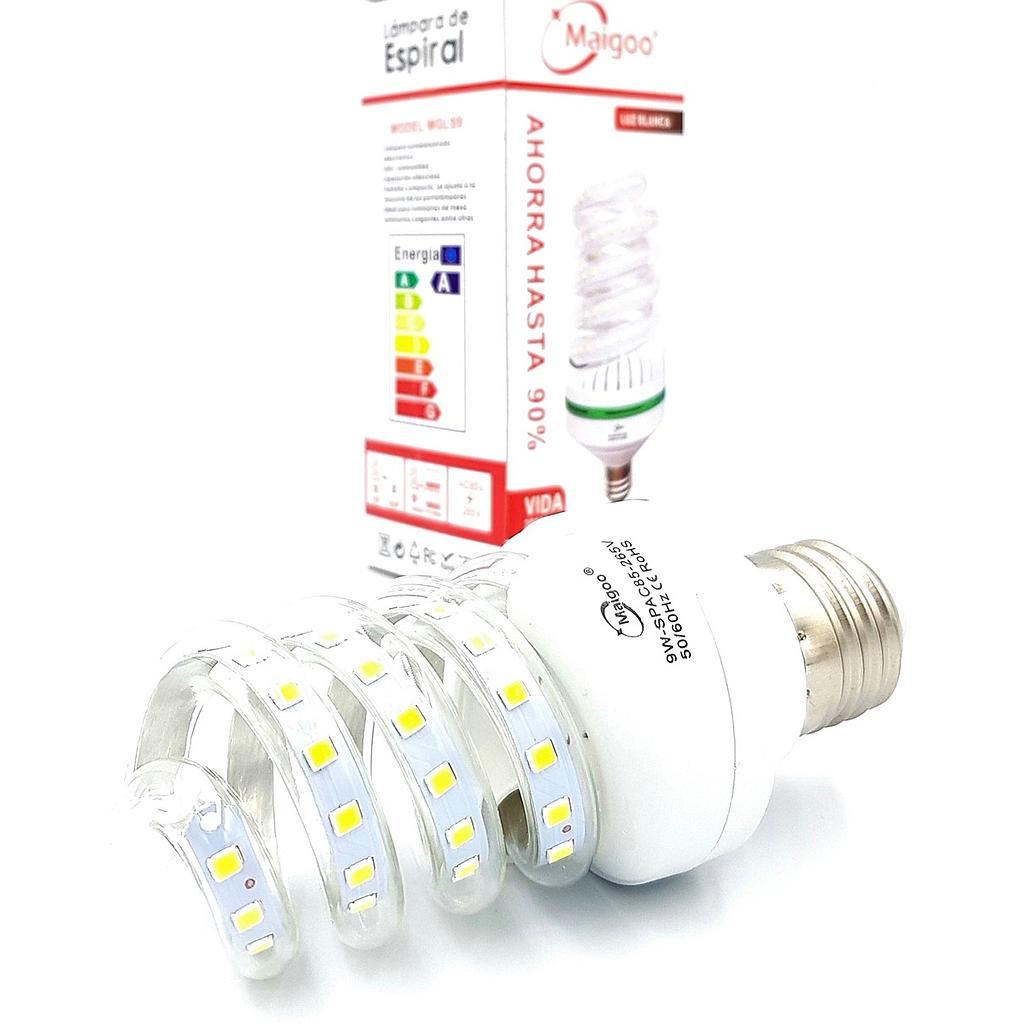 Foco Lampara Espiral De Led 9W 720Lm Luz Blanca Maigoo - Ferreabasto