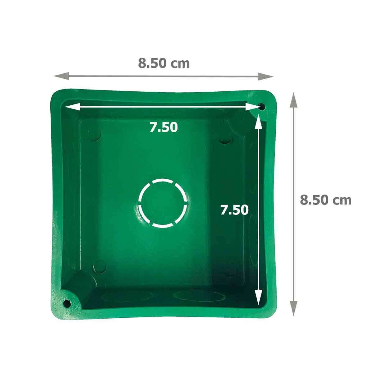 Registro 3x3 Empotrar Verde Cuadrado Sin Tapa Plastico 46 Piezas INRECO Ferreabasto