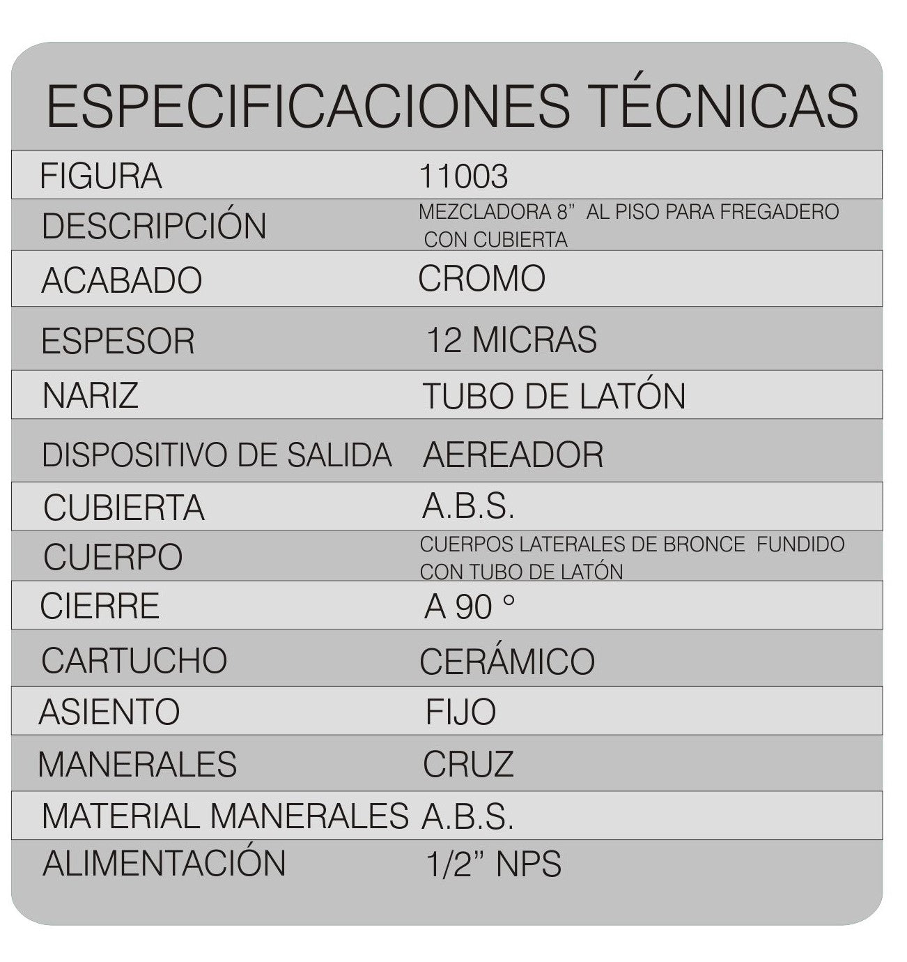 Mezcladora Fregadero ABS Cromo Maneral Cruz Fontanery - Ferreabasto