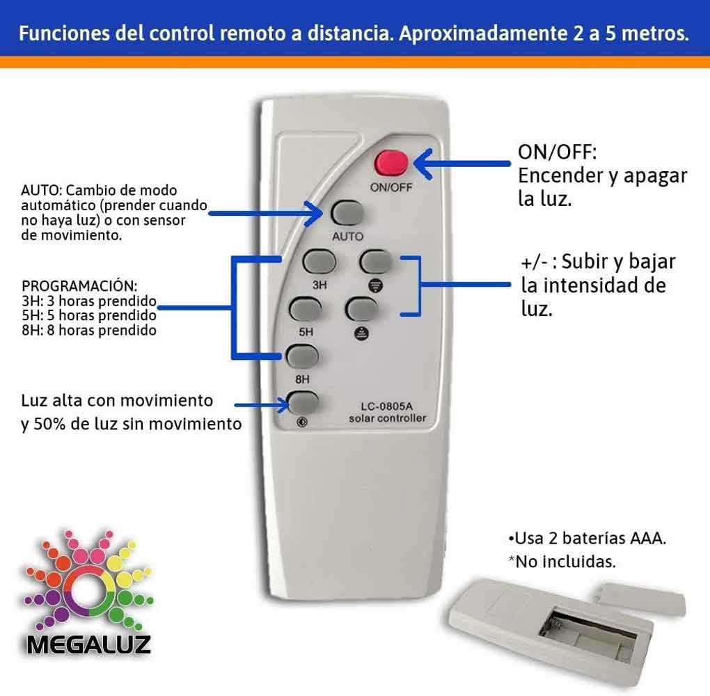 Reflector Led Panel Solar Recargable Exterior 120W Megaluz MEGALUZ Ferreabasto