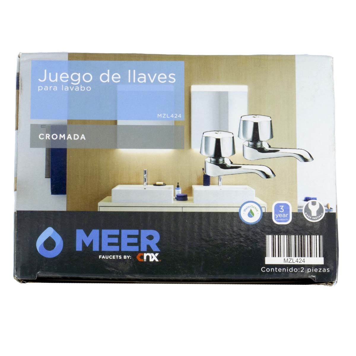 Juego (1 Par) De Mezcladora Individual Lavabo 1/4 De Vuelta Zinc Cnx - Ferreabasto