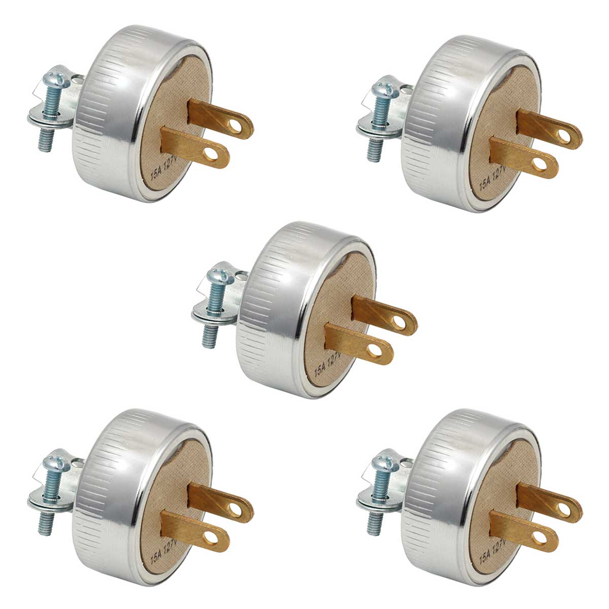 Pack 5 Clavija Blindada Metalica 125V- 15A Yeilite YEILITE Ferreabasto