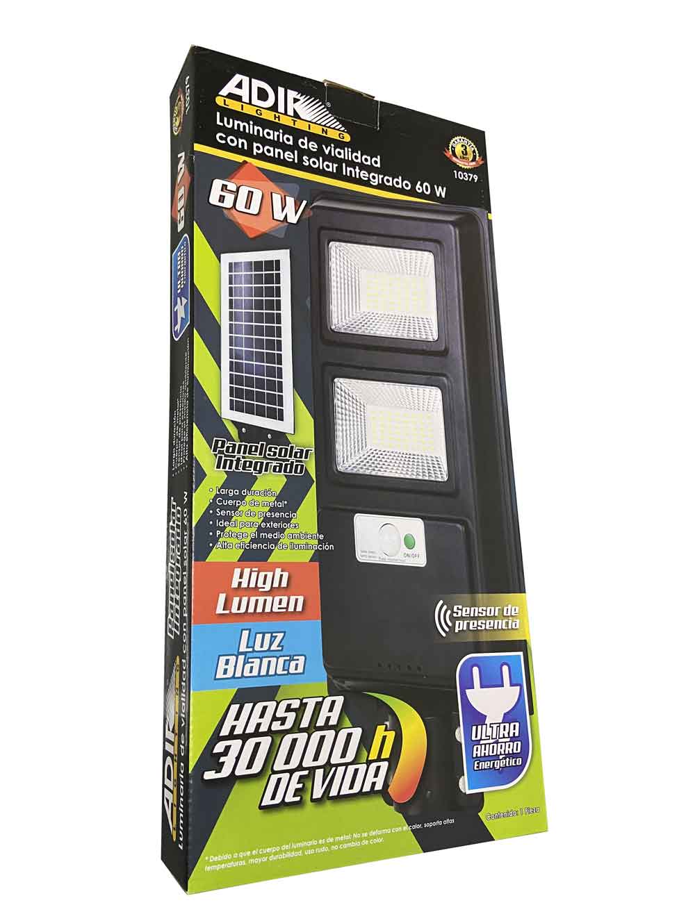 Lampara Led Solar Suburbana Sensor Alumbrado Public 60w Adir ADIR Ferreabasto