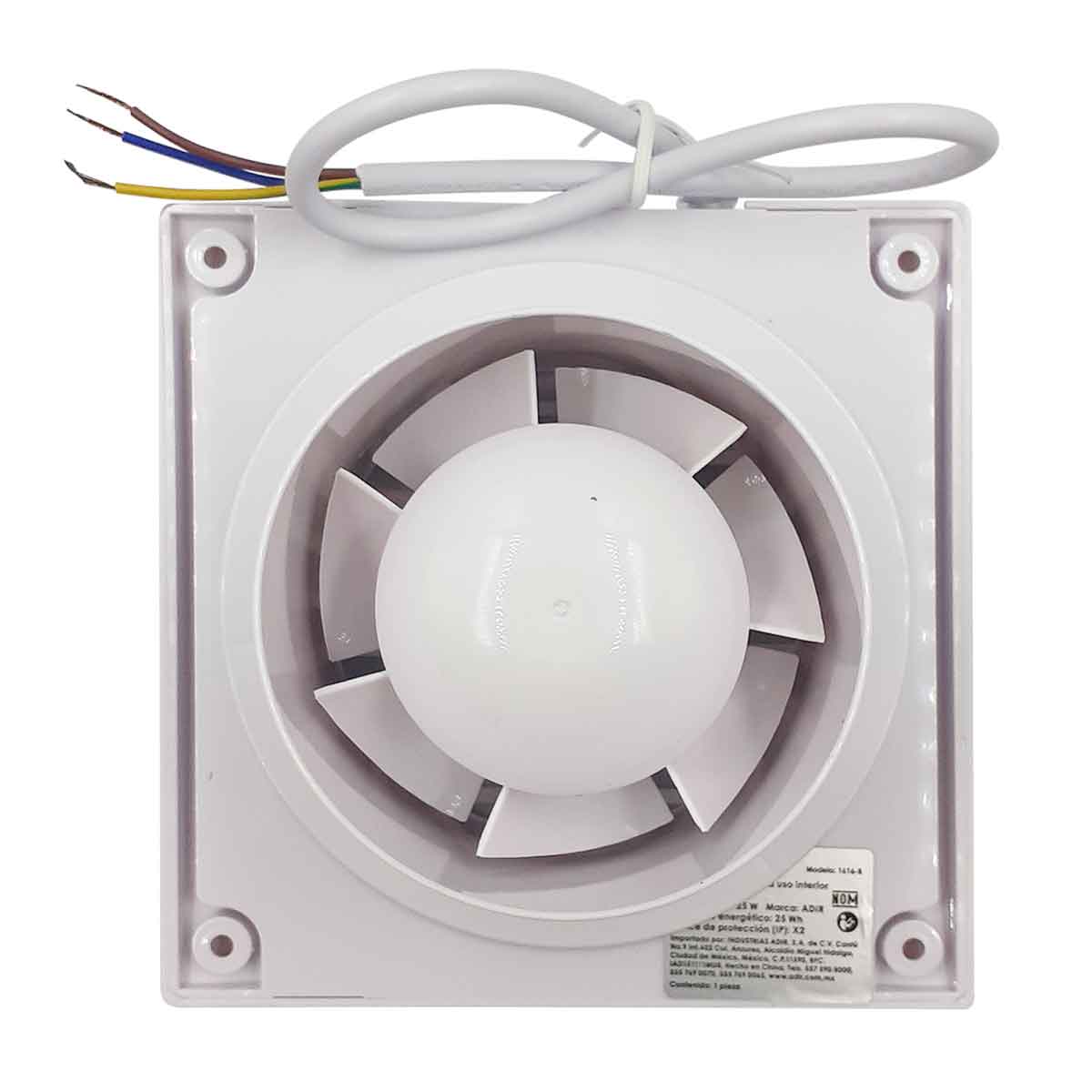 Extractor De Aire Para Baño Cocina Adir 1616-B 4 Pulgadas 120V 25W ADIR Ferreabasto