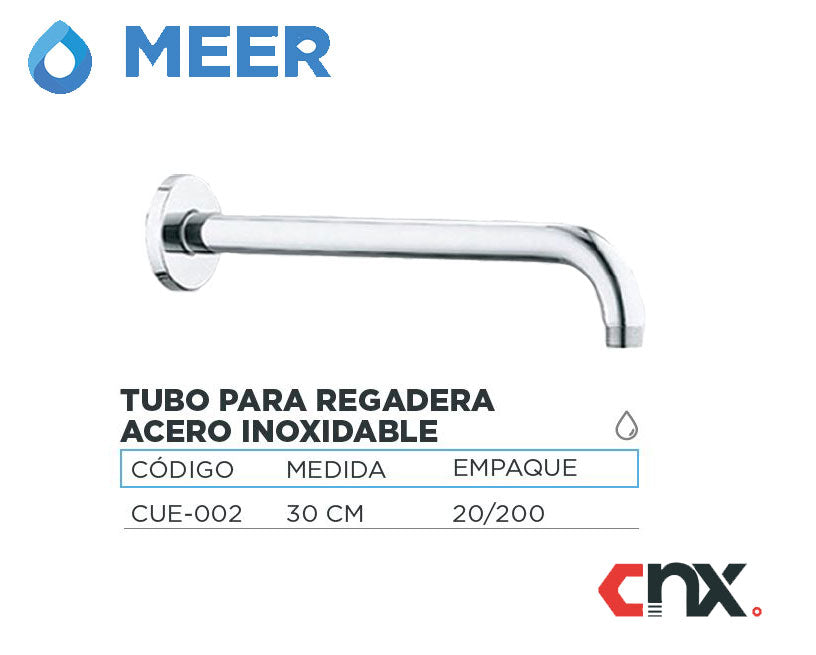 Tubo Para Regadera Acero Inoxidable 30 cm Meer - Ferreabasto