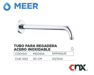 Tubo Para Regadera Acero Inoxidable 30 cm Meer - Ferreabasto