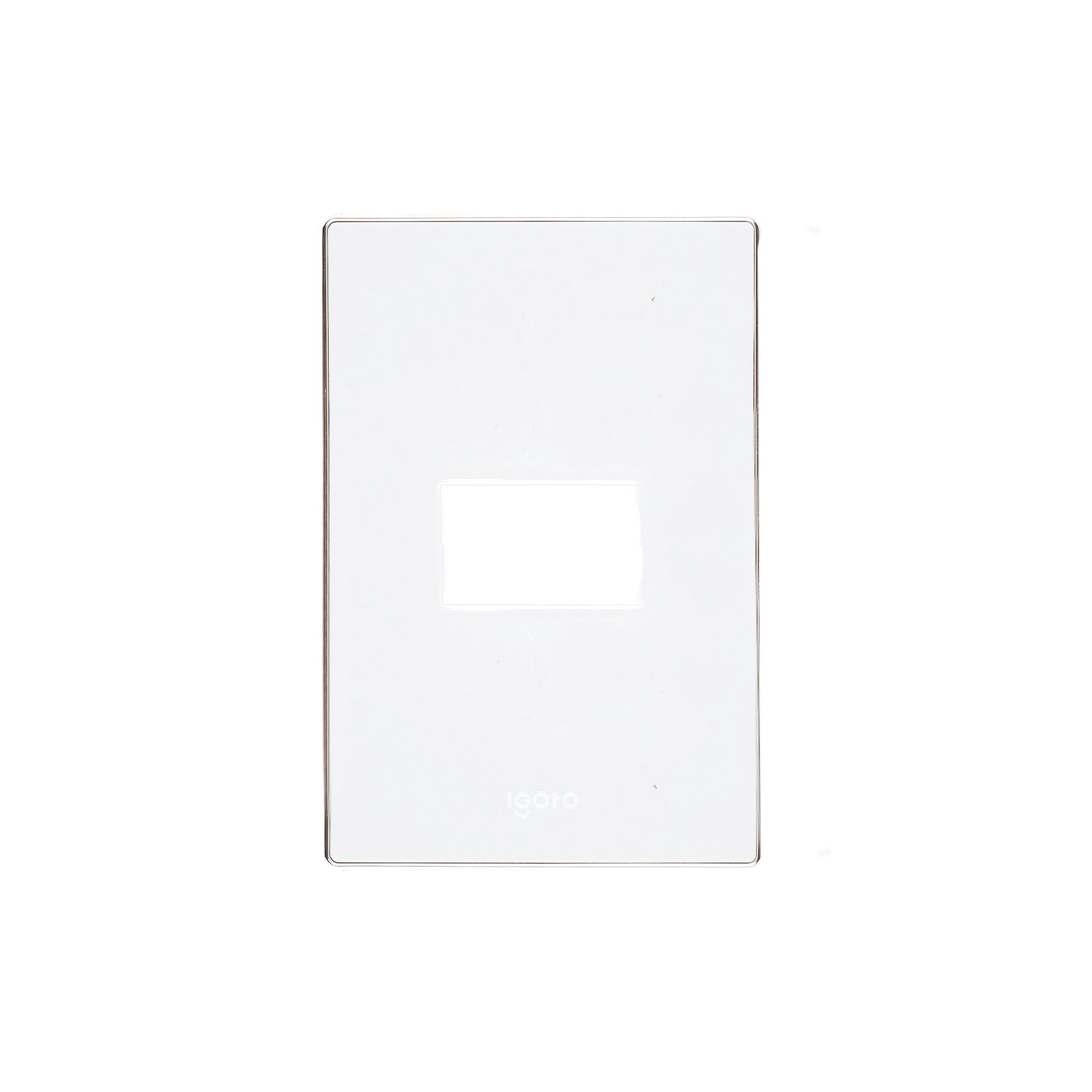 Placa Zurich 1 Modulo Blanca Con Marco Color Cromo Igoto IGOTO Ferreabasto