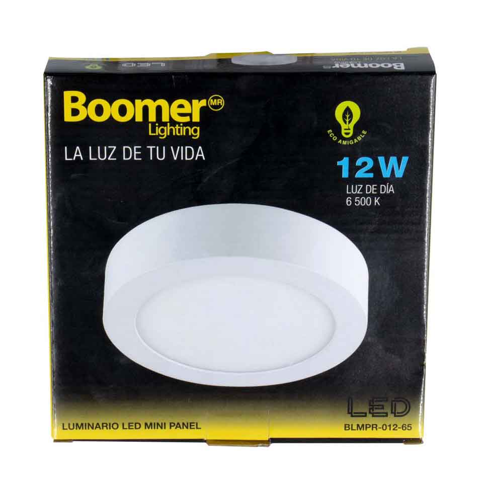 Luminario Mini Panel Led Redondo 12W 6500K Luz De Dia Boomer BOOMER Ferreabasto
