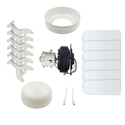 componentes y motor de ventilador decorativo blanco
