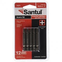 Puntas Para Desarmador Jgo 5 Pzs Combinadas 2" Santul 7473 SANTUL Ferreabasto