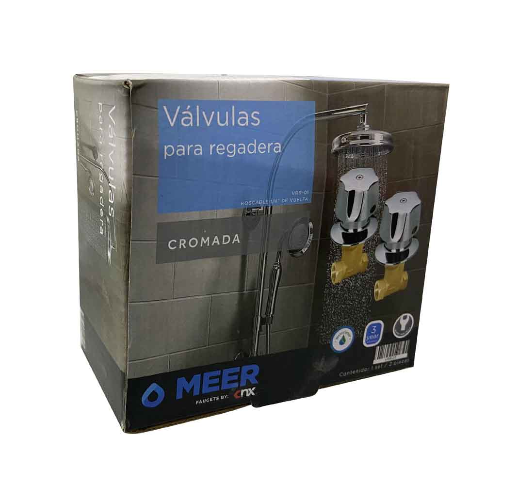 Juego Llave Empotrar Regadera Roscable 1/4 Vuelta Laton Meer MEER Ferreabasto