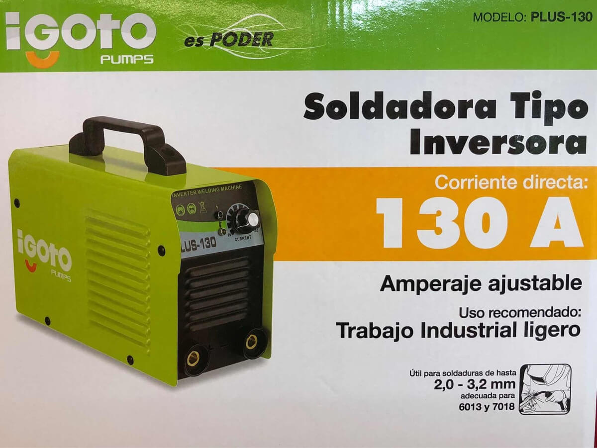 Soldadora Inversora Plus 130A +Kit 110V Igoto 6013-7018 IGOTO PUMPS Ferreabasto