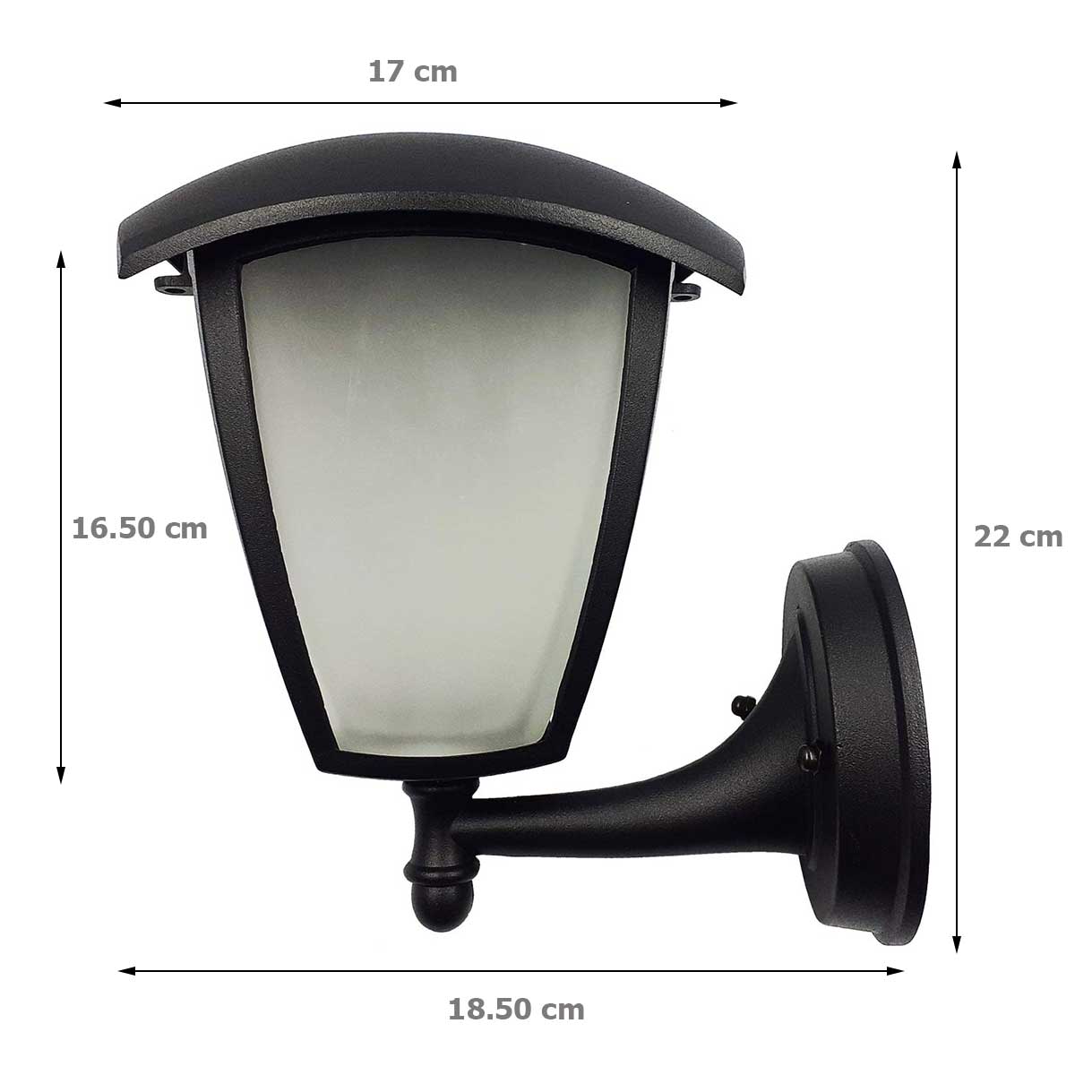 Farol Luminario Arbotante Soportado Boomer Black Milan Para Pared BOOMER Ferreabasto