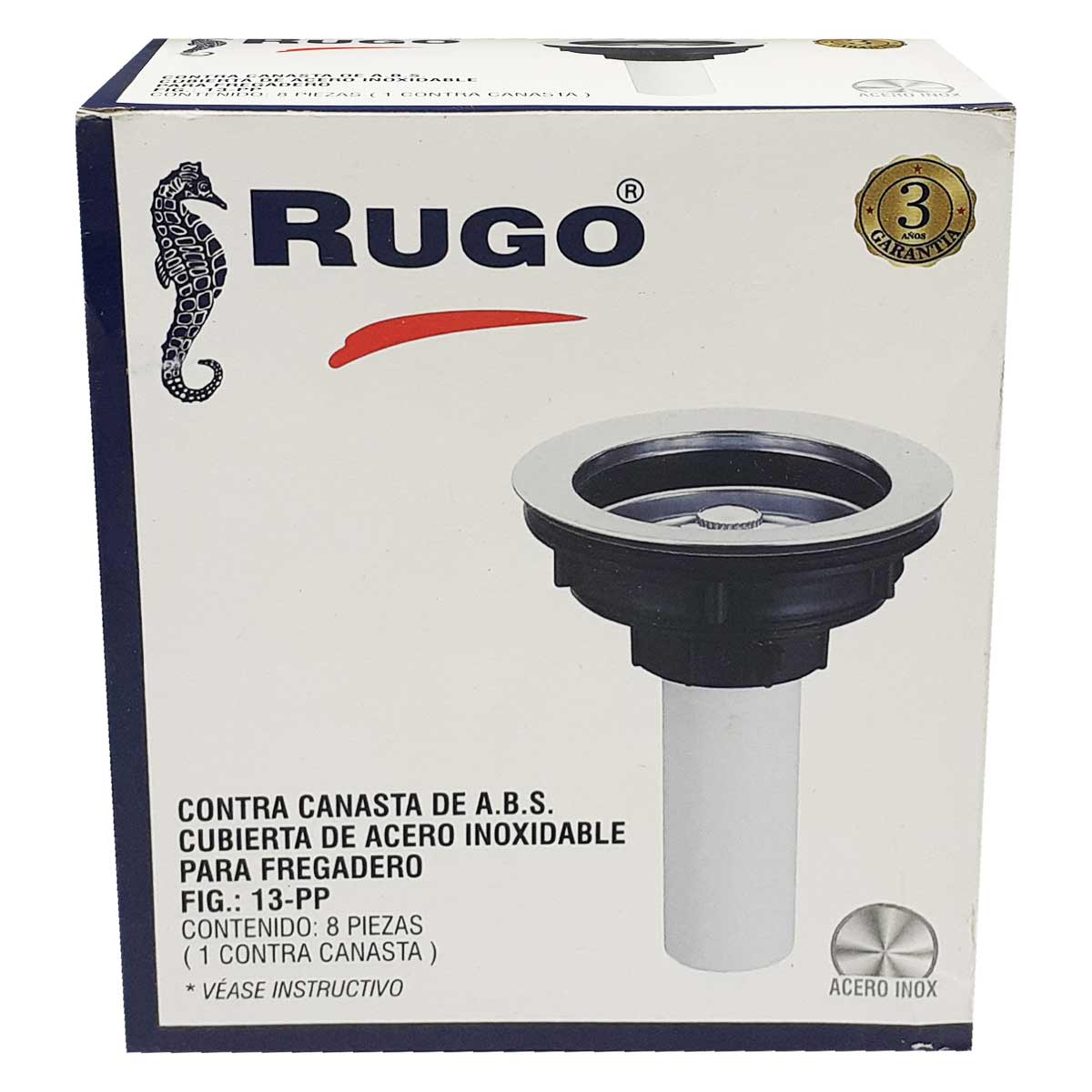 caja contracanaste rugo abs acero inoxidable