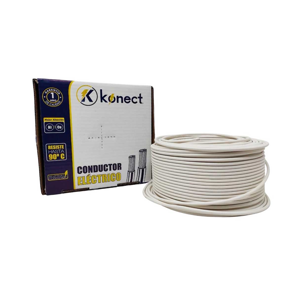 Cable Electrico Cca Calibre 10 Blanco Rollo 100m Konect KONECT Ferreabasto