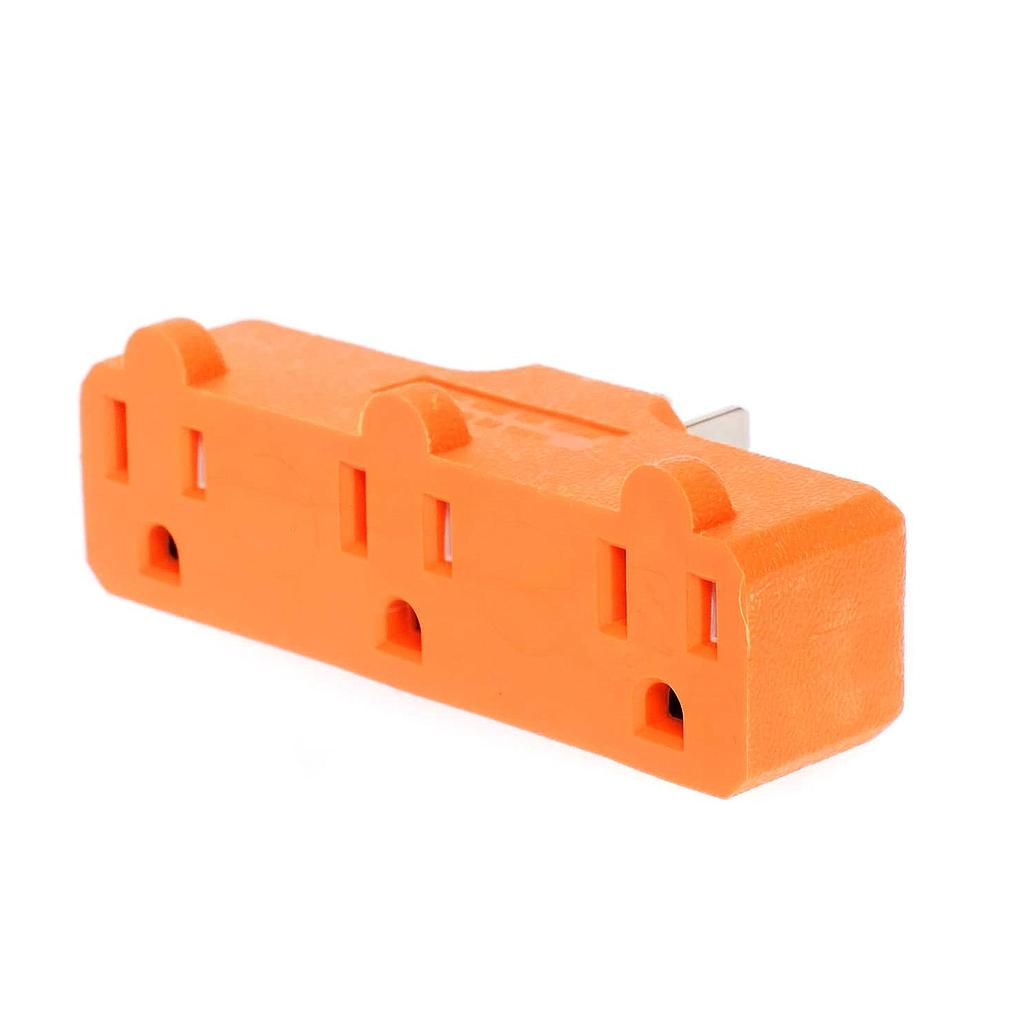 Adaptador Multicontacto Triple Rectangular Naranja 15A Igoto IGOTO Ferreabasto