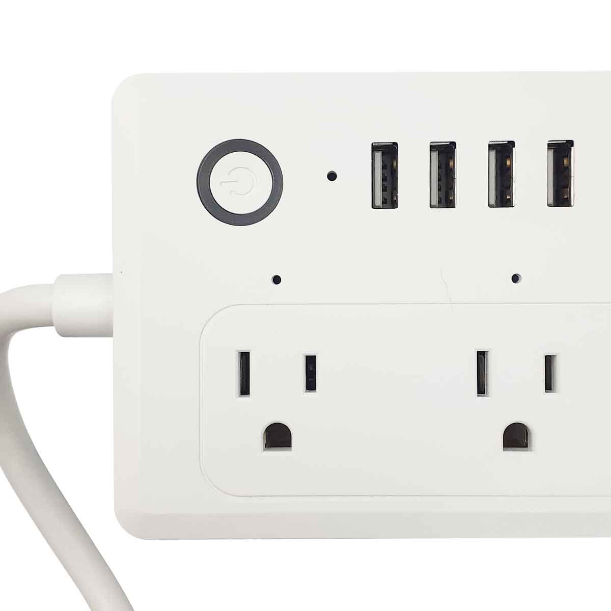 close up multicontacto blanco wifi usb