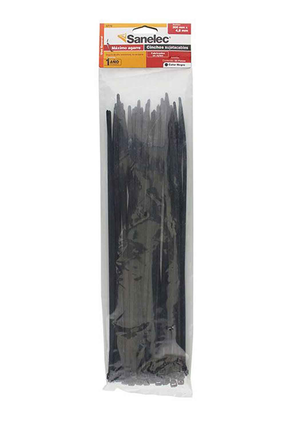 Cincho Plastico 4.8x300mm Negro 250 piezas (5 bolsas) Santul 5775 SANELEC Ferreabasto