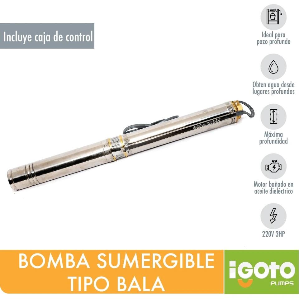 Bomba Sumergible Tipo Bala 3 Hp 2.2Kw 220V Igoto IGOTO PUMPS Ferreabasto