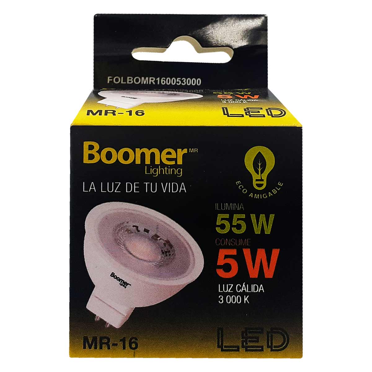 Foco Led Boomer 5W Luz Calida Mr16 3000K BOOMER Ferreabasto