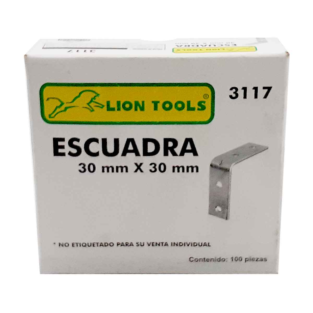 Soporte Angular En Forma De L Para Repisas 30mm x 30mm Caja 100 Piezas 3117 Lion Tools LION TOOLS Ferreabasto