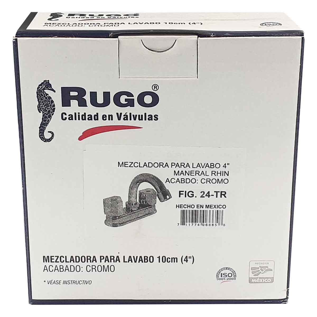 Mezcladora Para Lavabo Rugo 24tr 4 pulg Maneral Rhin Cromo RUGO Ferreabasto