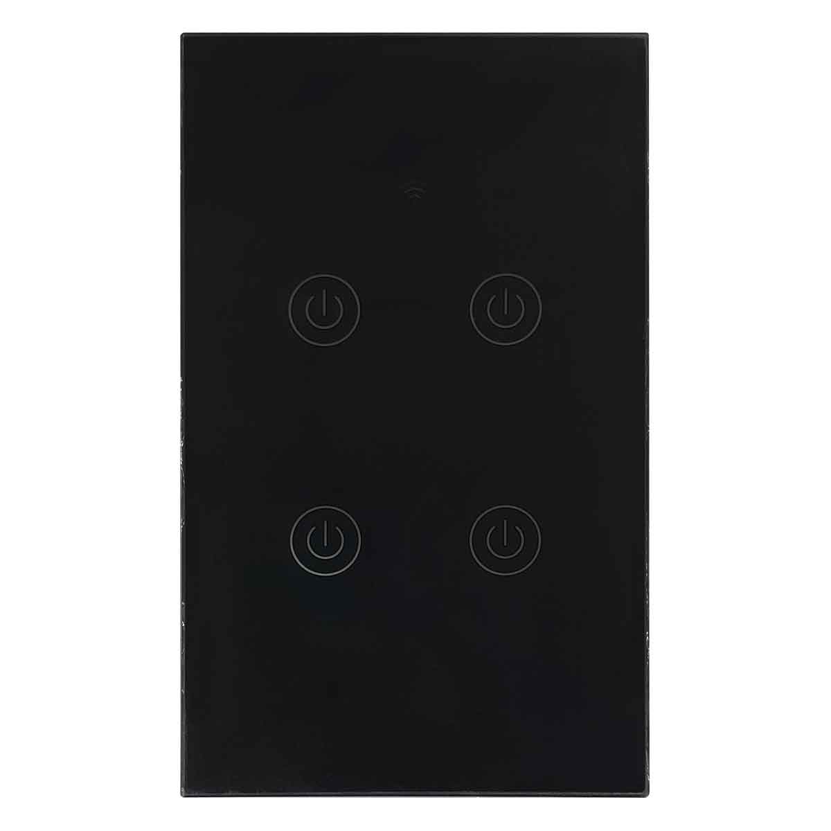 placa de cuatro apagadores color negro smart wifi app android appstore