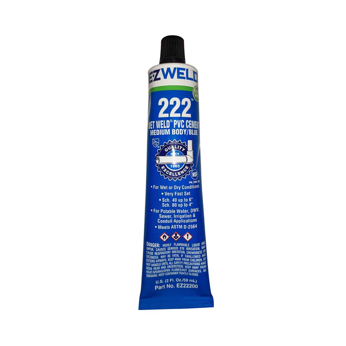 Pegamento Cemento Para Pvc Media Azul Tubo 59ml 222 Ez Weld EZ WELD Ferreabasto