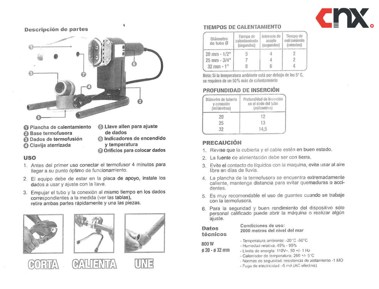 Termofusora 600W Incluye Dado 20mm,25mm y 32mm Cnx CNX Ferreabasto