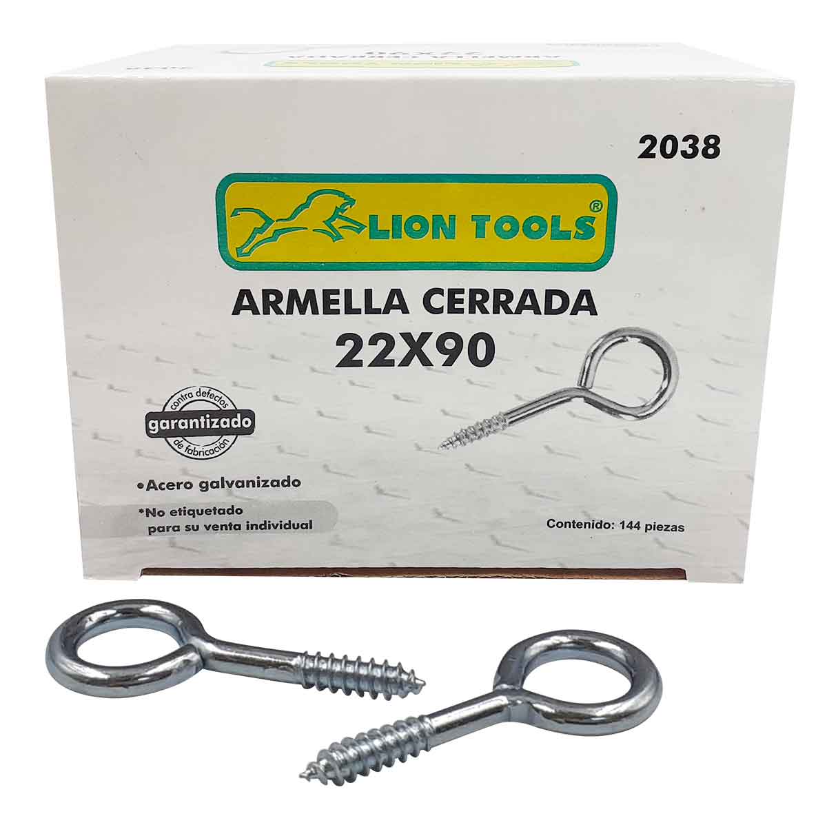 caja y armella cerrada acero galvanizado 22x90