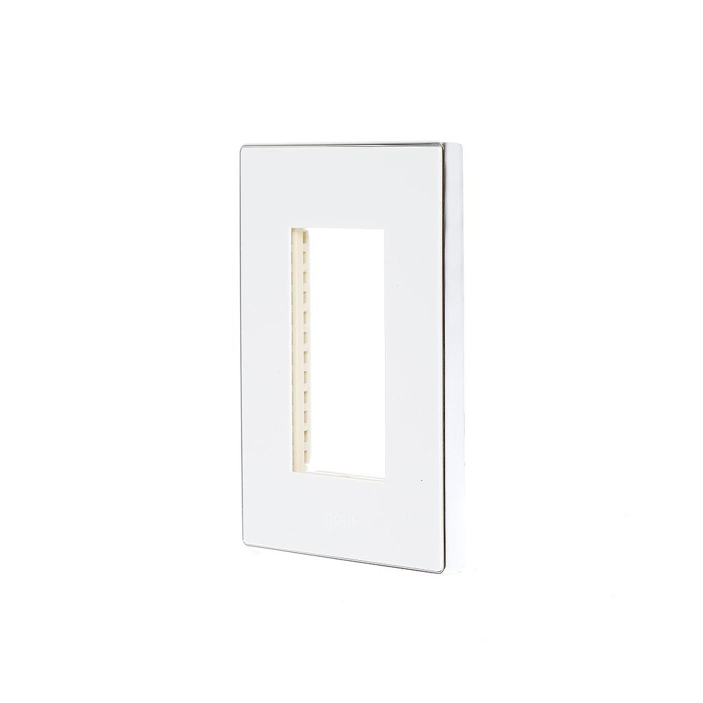 Placa Zurich 3 Modulos Blanca Marco Color Cromo Igoto IGOTO Ferreabasto