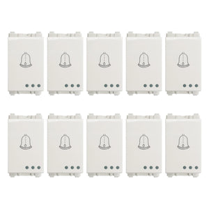 Diez timbres blancos para placa