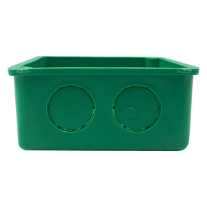 Registro 3x3 Empotrar Verde Cuadrado Sin Tapa Plastico 46 Piezas INRECO Ferreabasto