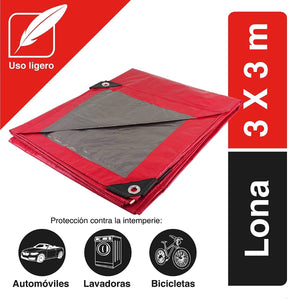 Lona Uso Ligero Roja Reforzado 110gr Para Toldo 3x3m Santul - Ferreabasto