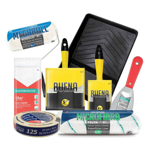 Kit Para Pintar Completo Con Brochas Rodillo Charola Y Mas BYP Ferreabasto