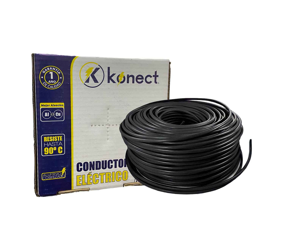 Cable Electrico Cca Calibre 8 Negro Rollo 100m Konect KONECT Ferreabasto
