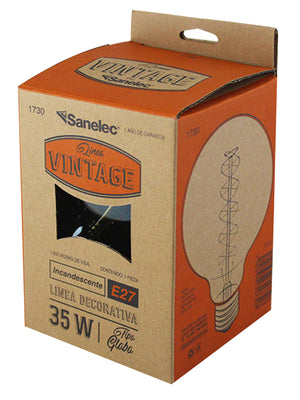 Foco Vintage Tipo Globo 35W Luz Calida Incandescente Sanelec - Ferreabasto
