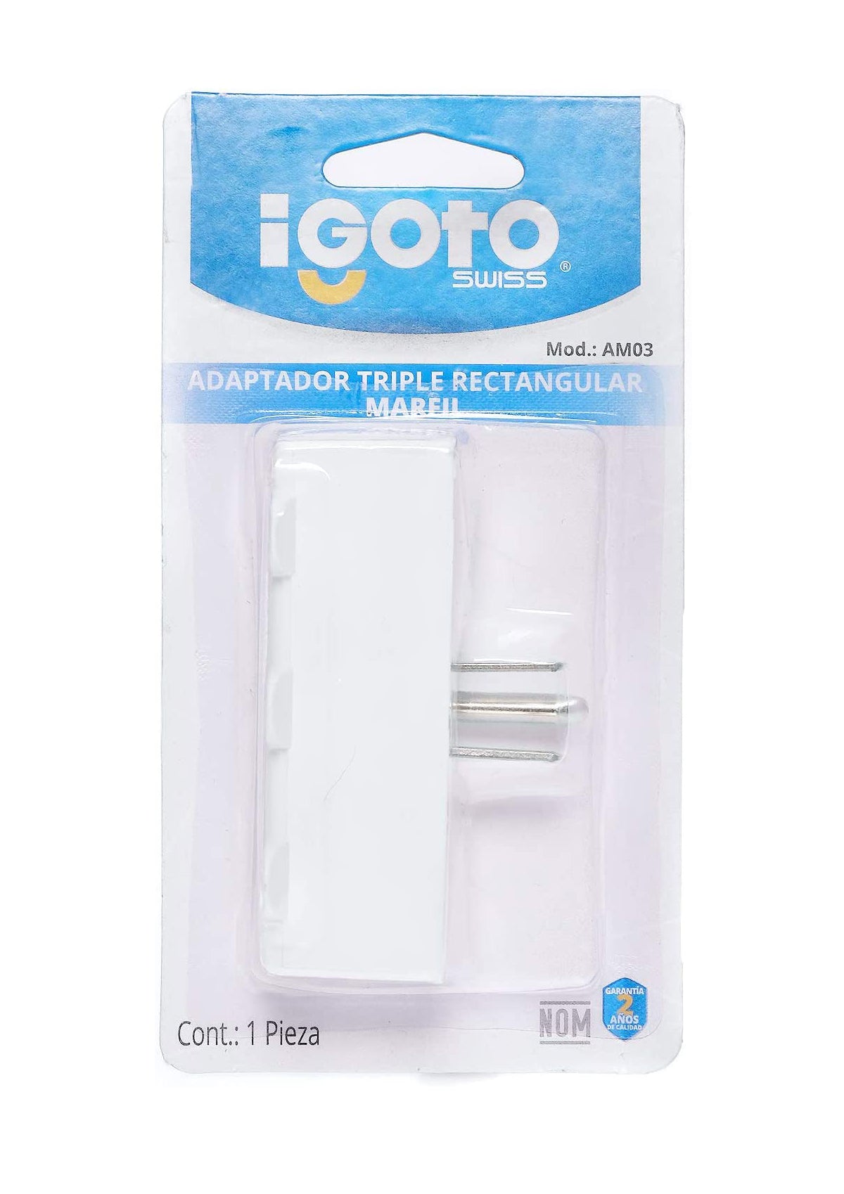 Adaptador Multicontacto Triple Rectangular Marfil 15A Igoto IGOTO Ferreabasto